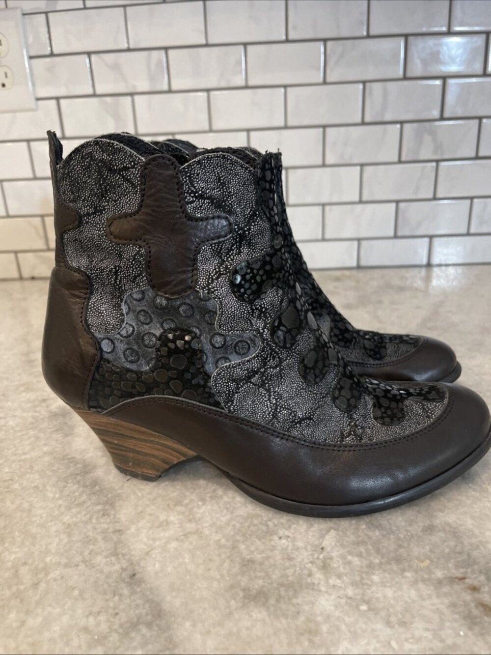 Jan Jansen Boots Womens Size 9 Black Bootie Leather Gothic‎ Advant Garde Eur 39